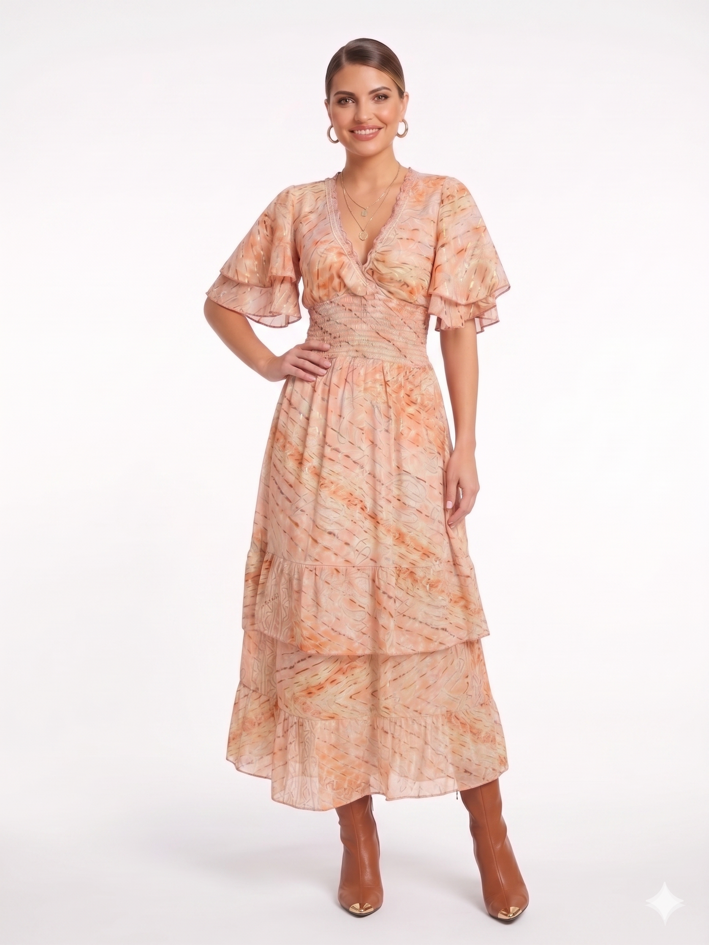 VESTIDO LARGO BOHEMIO "BRISA DORADA"