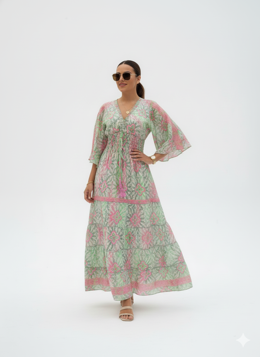 VESTIDO BOHEMIO "MAR DE CORALES"