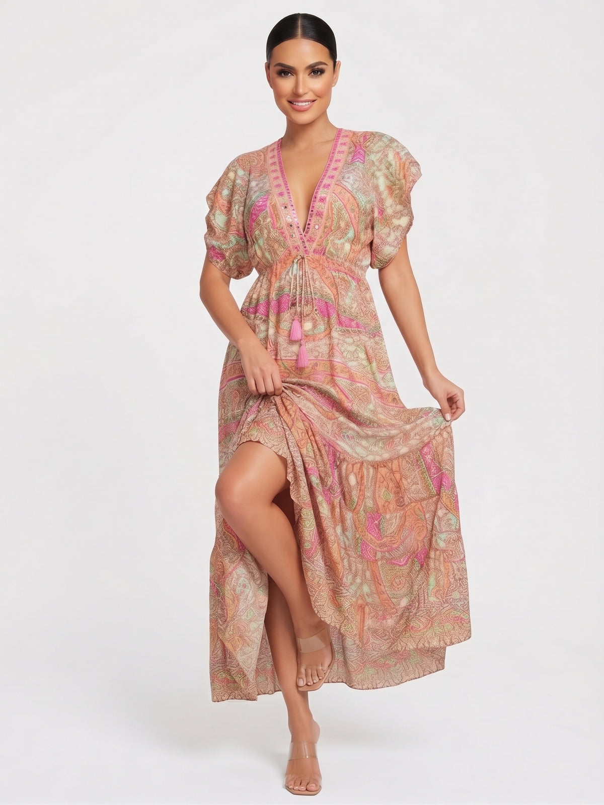 VESTIDO BOHEMIO "SOL NACARADO"