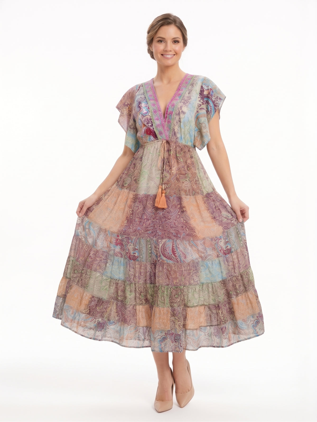 VESTIDO BOHEMIO "LUZ DE ARENA"