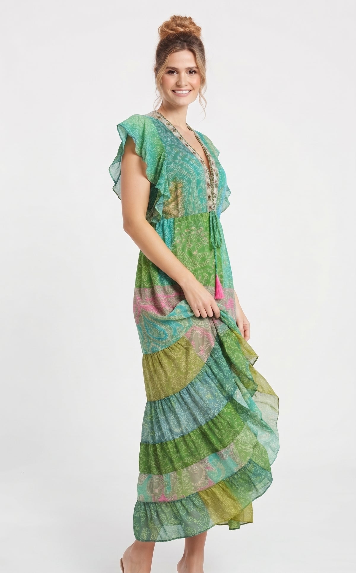 VESTIDO BOHEMIO BOHO "ALMA DORADA"