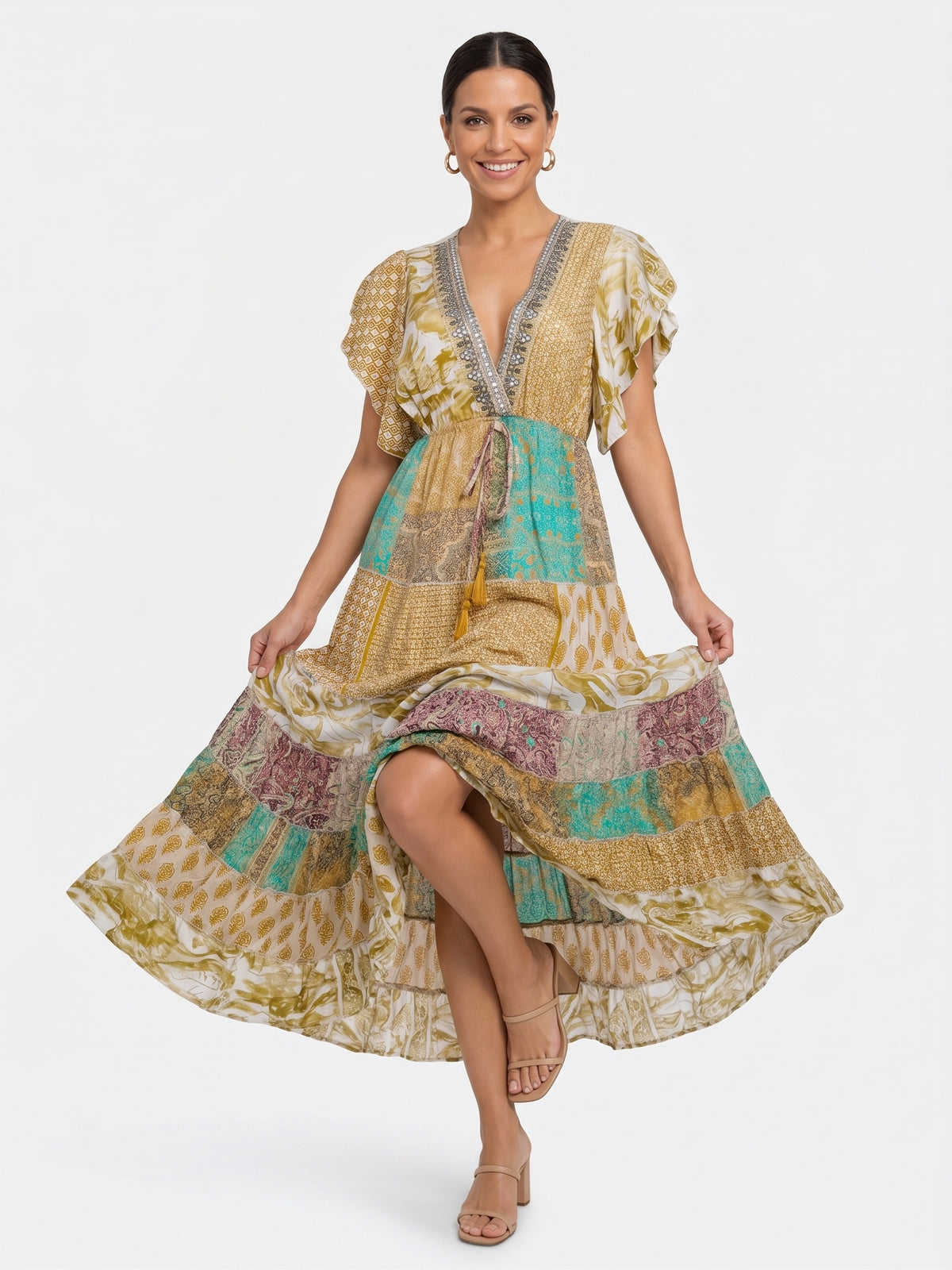 VESTIDO BOHEMIO BOHO "MES DE ENCANTO"