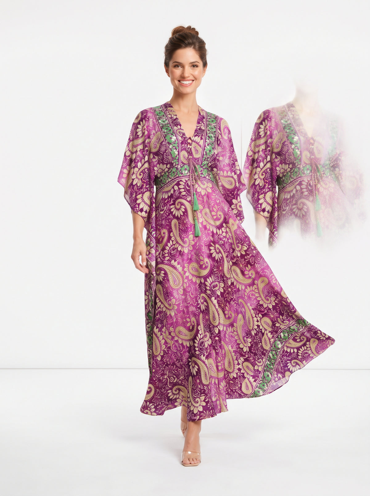VESTIDO LARGO BOHEMIO "CIELO CARMESI"