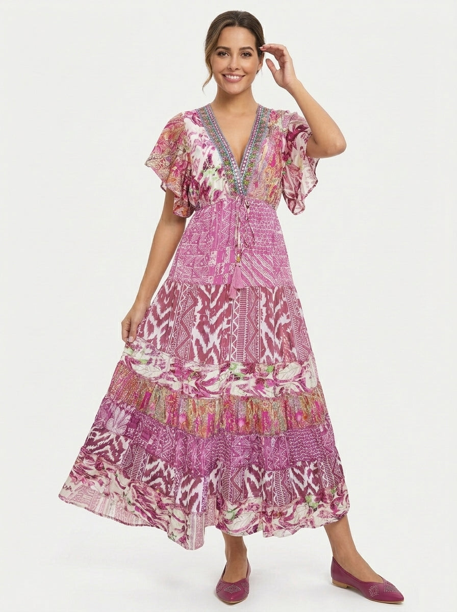 VESTIDO BOHEMIO "AURORA MEDITERRANEA"