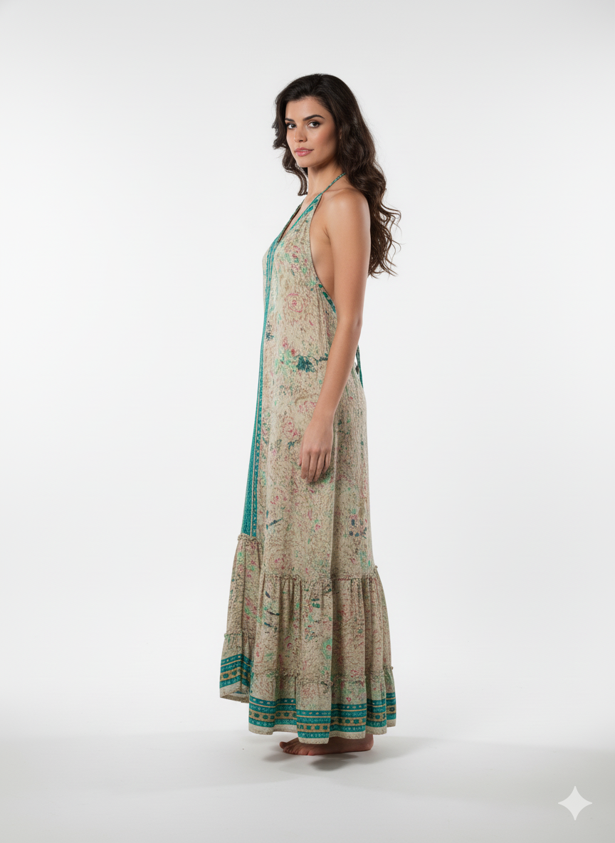 VESTIDO LARGO BOHEMIO "TROPICAL"