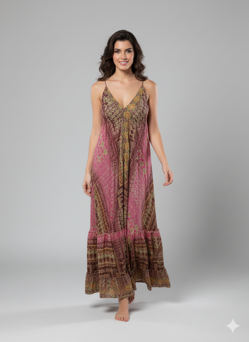 VESTIDO BOHEMIO "ENCANTO MEDITERRANEO"