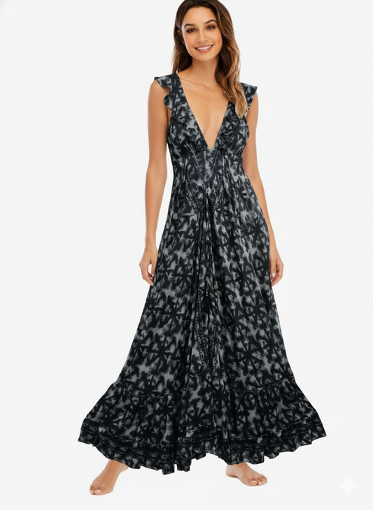 VESTIDO LARGO "TARDE MEDITERRANEA"