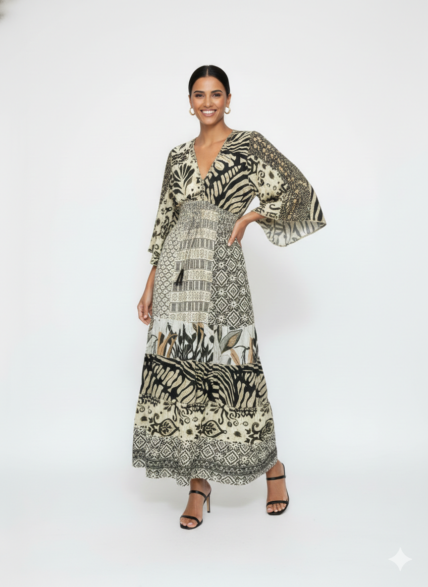 VESTIDO BOHEMIO "SOMBRA DE PALMERA"