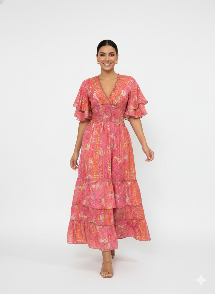 VESTIDO BOHEMIO CHIC "PERLA DEL SOL"
