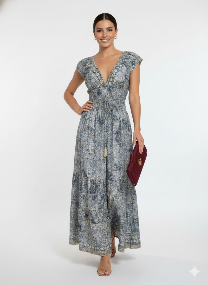 VESTIDO LARGO "ENCANTO MARINA"