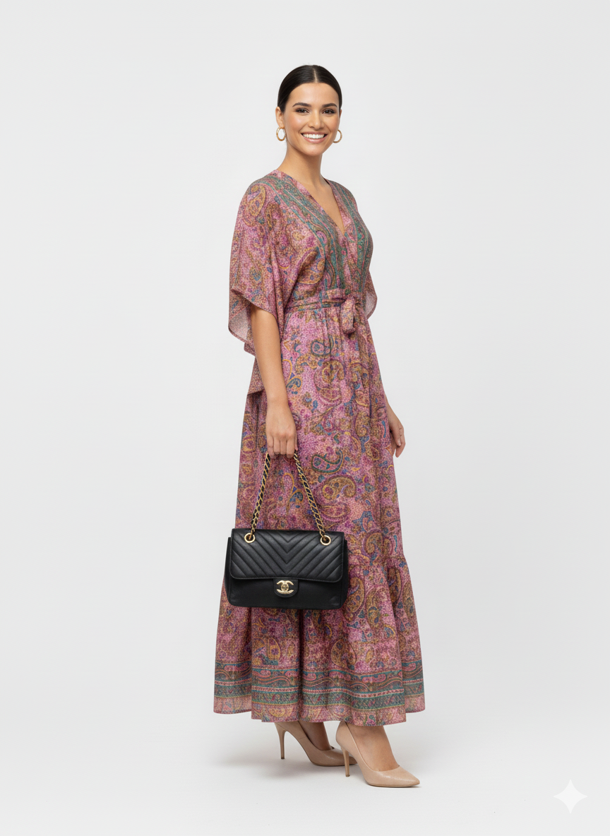 VESTIDO LARGO BOHEMIO "CANTO DEL MAR"