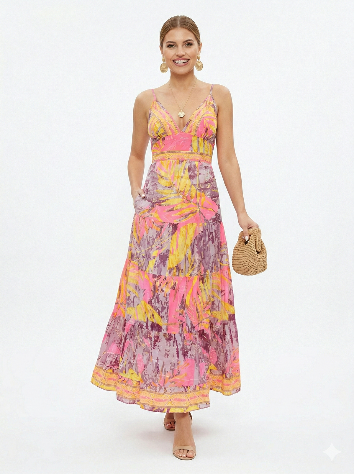 VESTIDO LARGO BOHEMIO "VERANO DE CORAL"