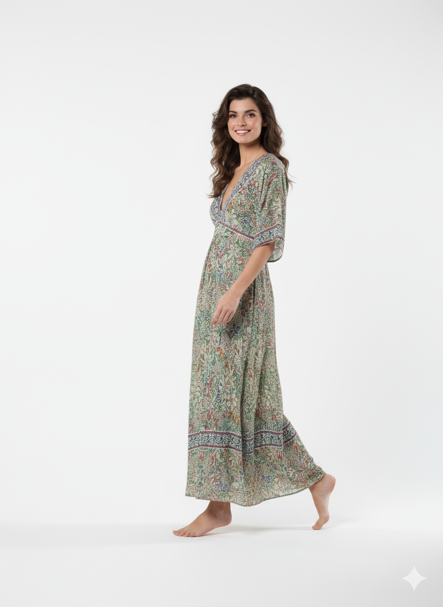 VESTIDO BOHO CHIC "AVENTURA TROPICAL"