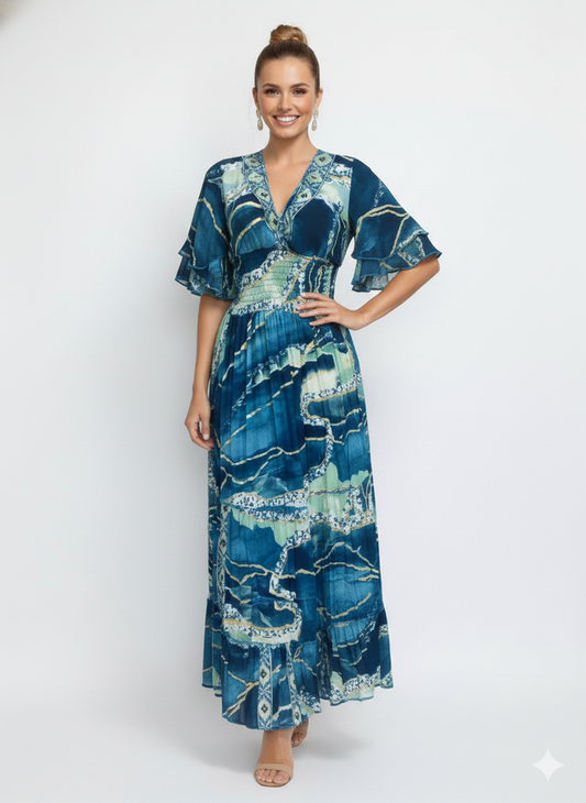 VESTIDO LARGO BOHO "ENCANTO ATARDECER"
