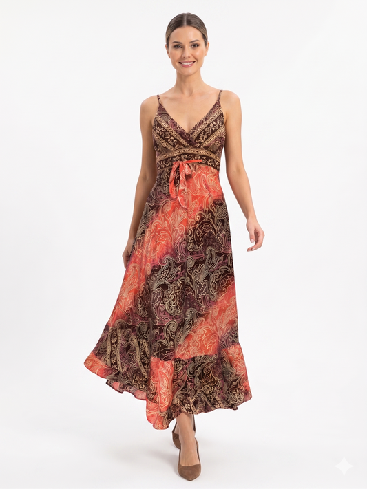 VESTIDO LARGO BOHEMIO "JARDIN DE VERANO"