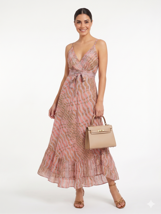 VESTIDO BOHO  "RAYO DE CORAL"