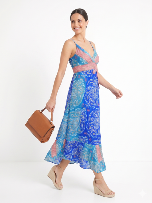 VESTIDO LARGO BOHEMIO "OASIS DE CORAL"