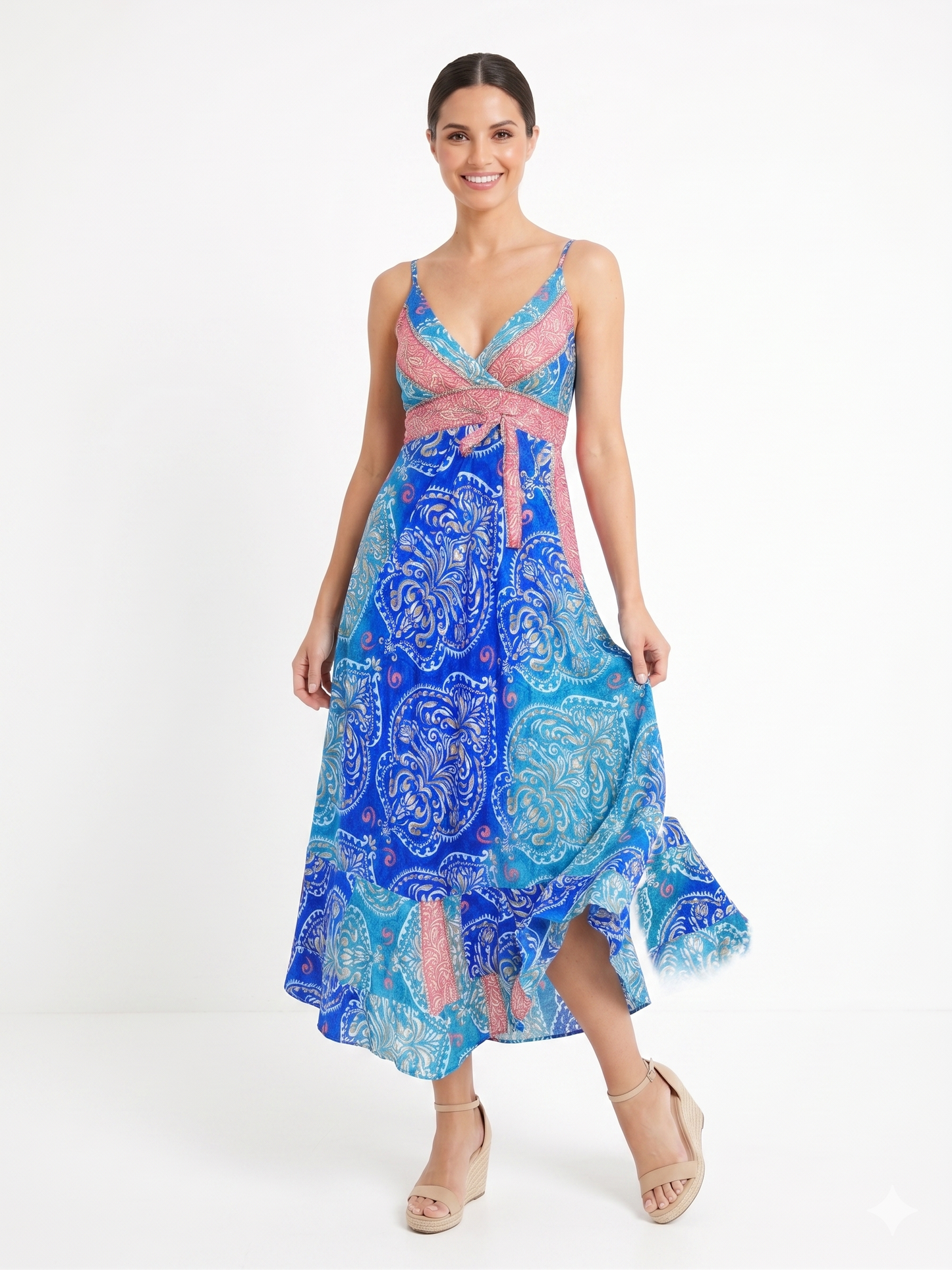 VESTIDO LARGO BOHEMIO "OASIS DE CORAL"