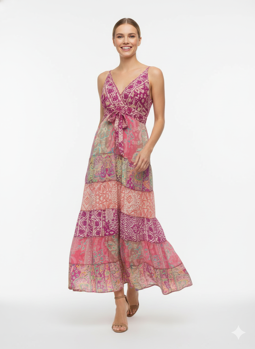 VESTIDO BOHEMIO "BAHIA DORADA"