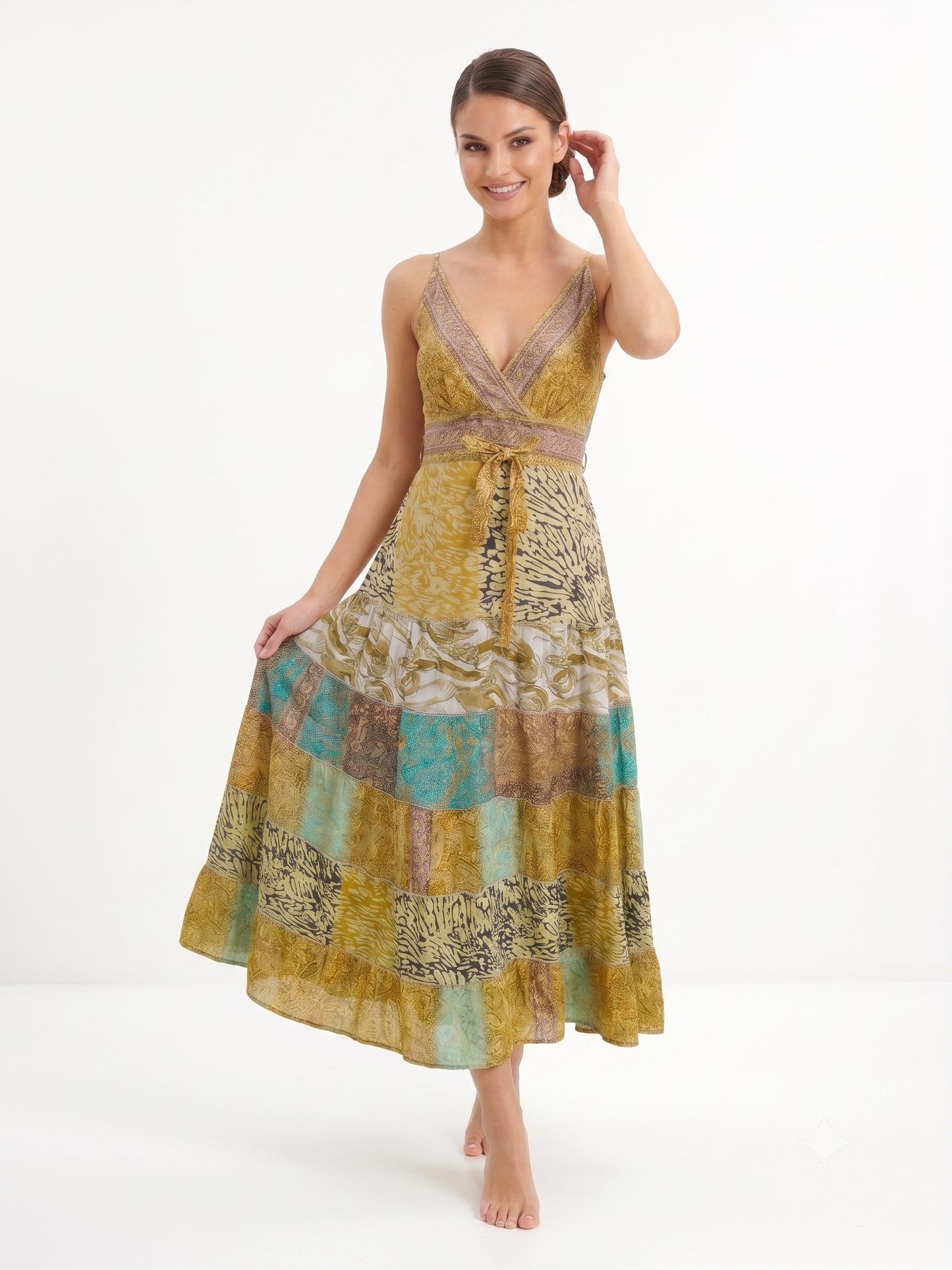VESTIDO BOHEMIO "BAHIA DORADA"