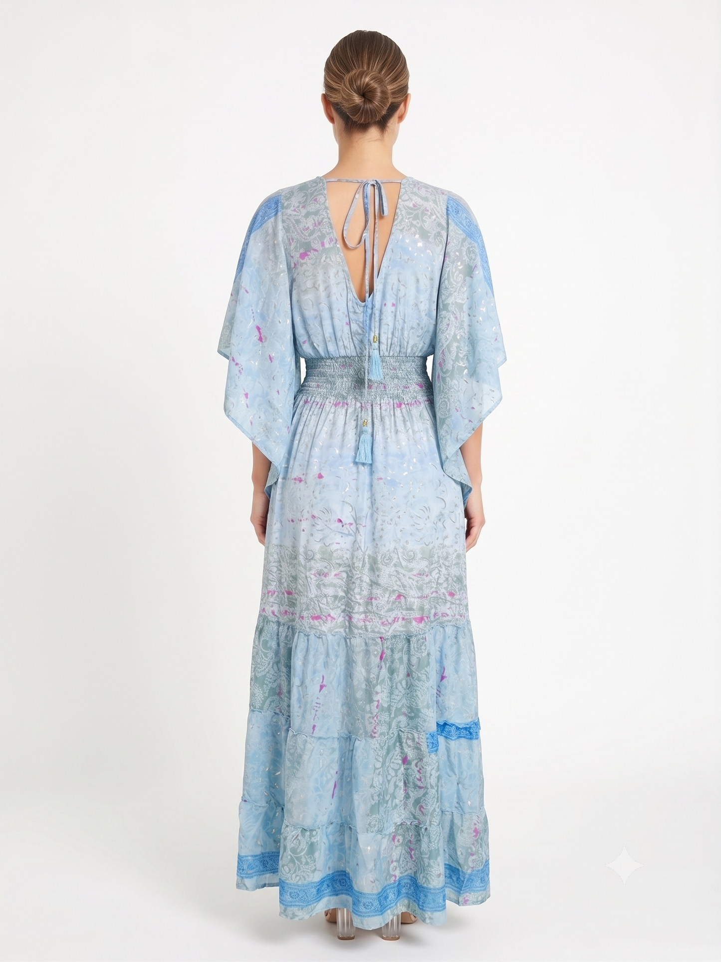 VESTIDO LARGO BOHEMIO "ROSA DEL CARIBE"