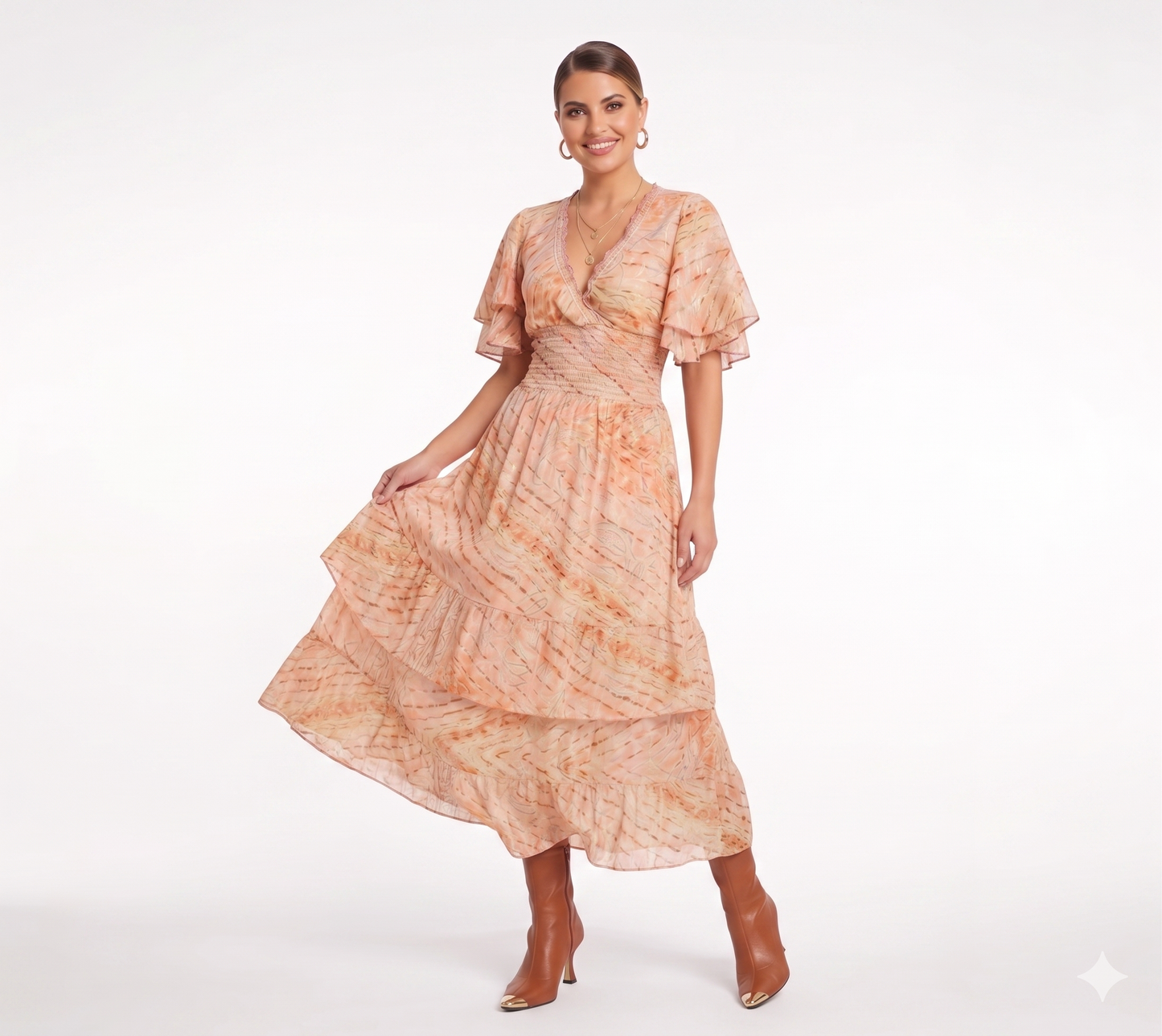VESTIDO LARGO BOHEMIO "BRISA DORADA"