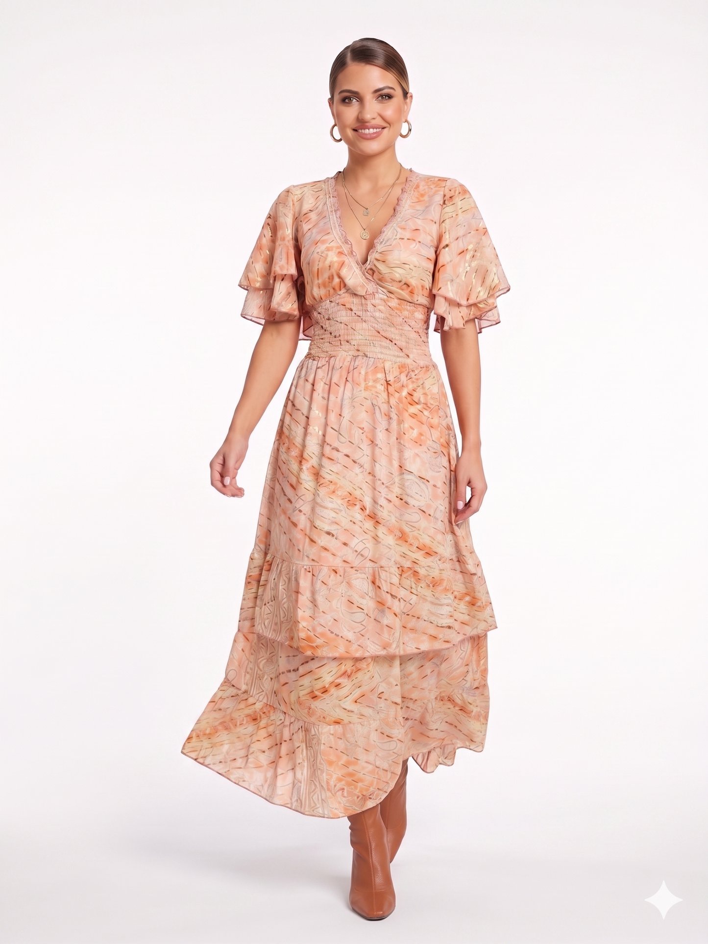 VESTIDO LARGO BOHEMIO "BRISA DORADA"