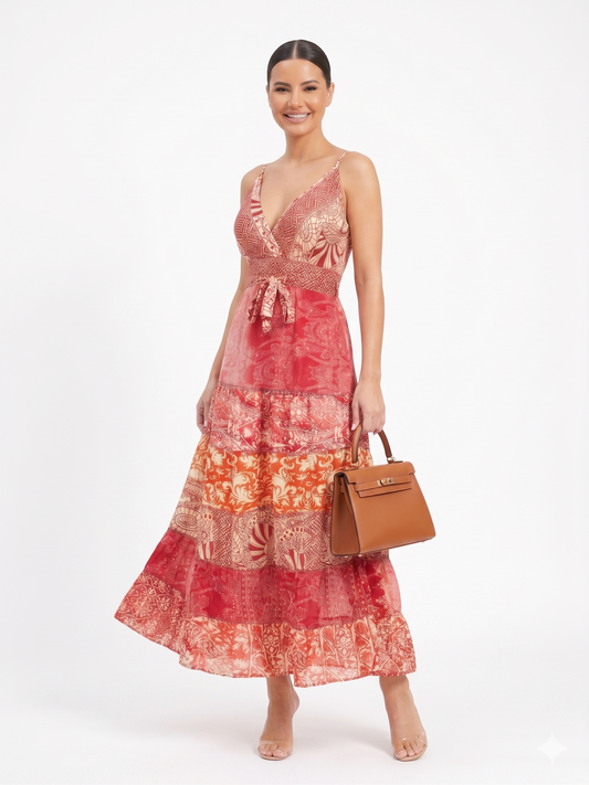 VESTIDO BOHEMIO "BAHIA DORADA"