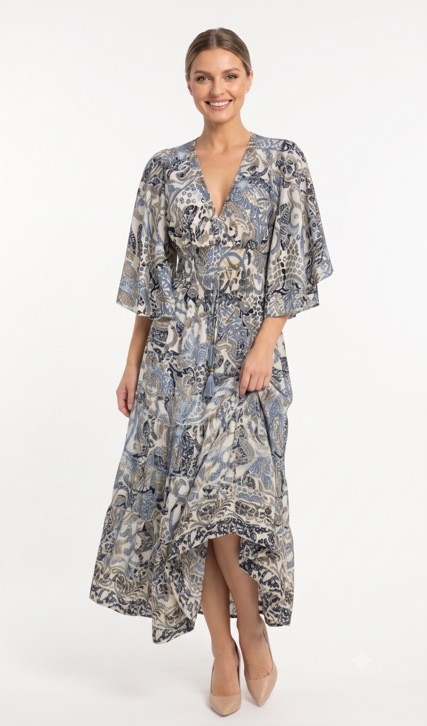 VESTIDO LARGO BOHEMIO "BRISA DORADA"