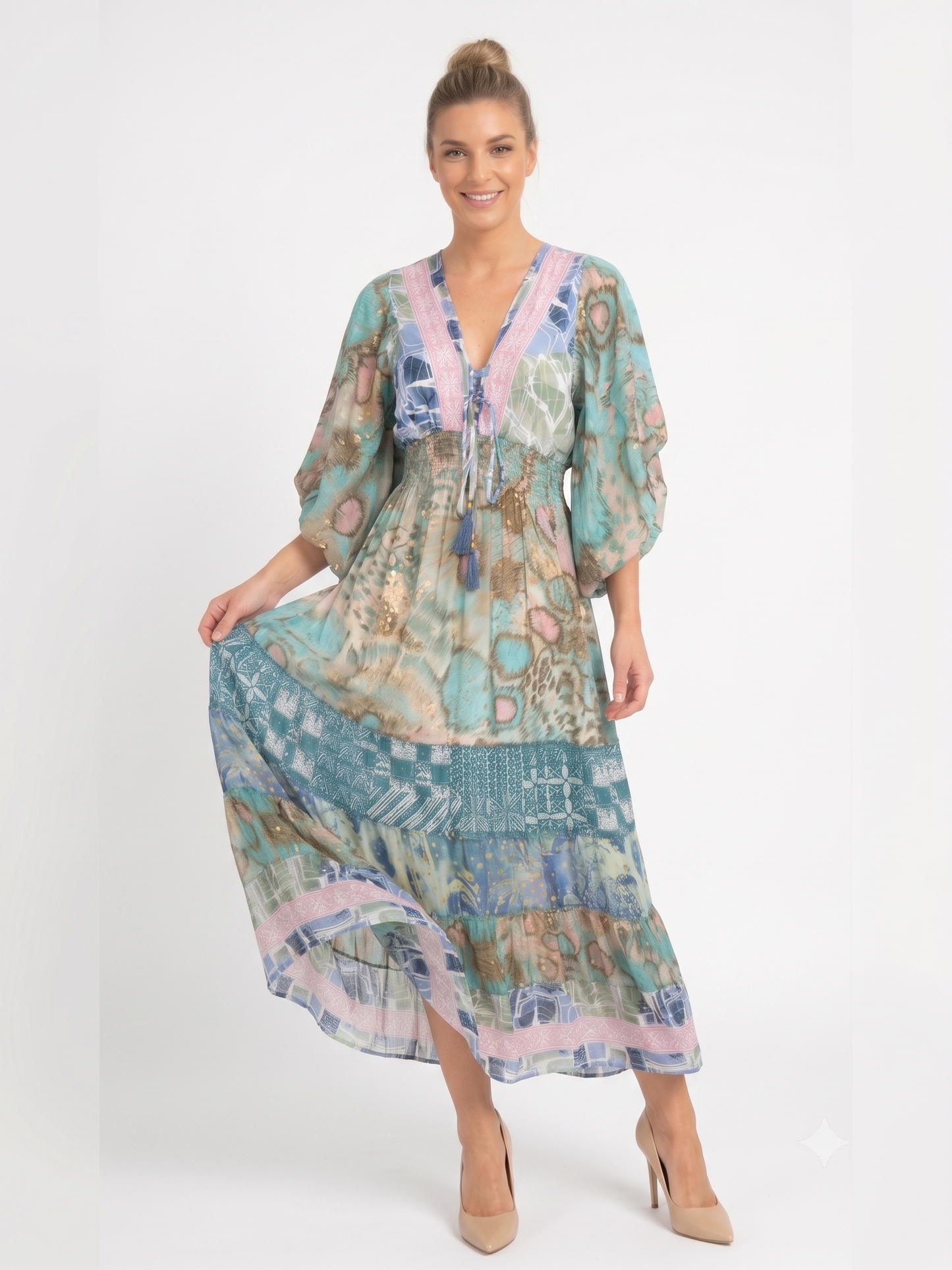 VESTIDO LARGO BOHO "CALIDO Y FRESH"