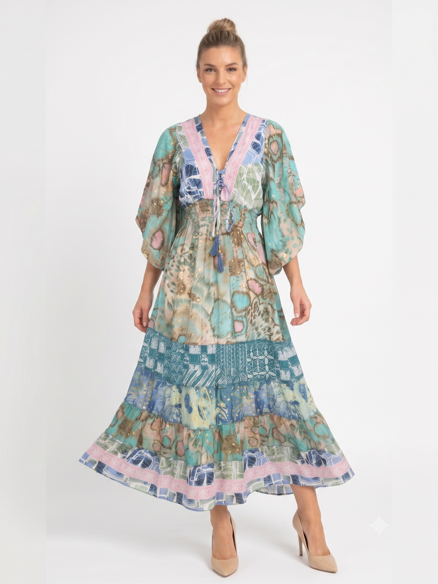 VESTIDO LARGO BOHO "CALIDO Y FRESH"