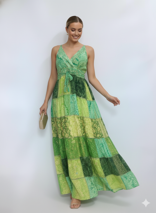 VESTIDO BOHEMIO CHIC "BAHIA DORADA"