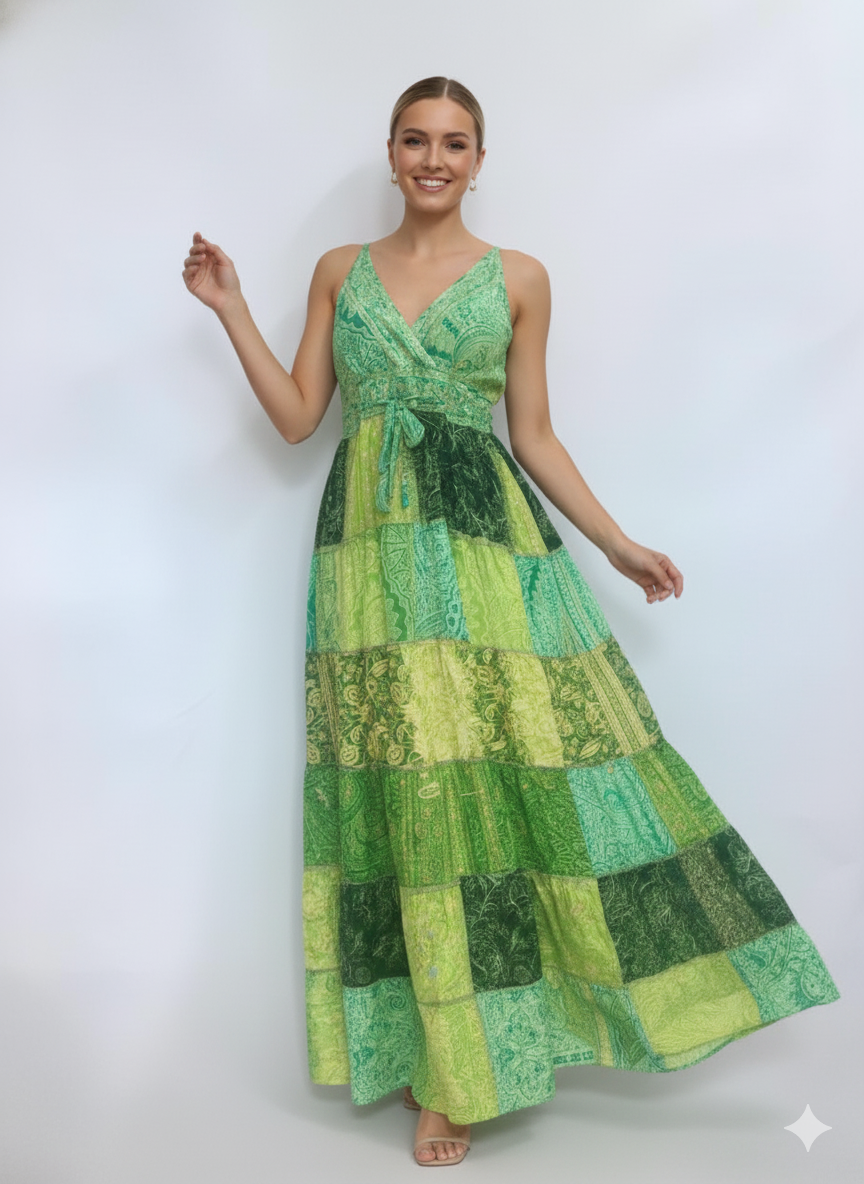 VESTIDO BOHEMIO CHIC "BAHIA DORADA"