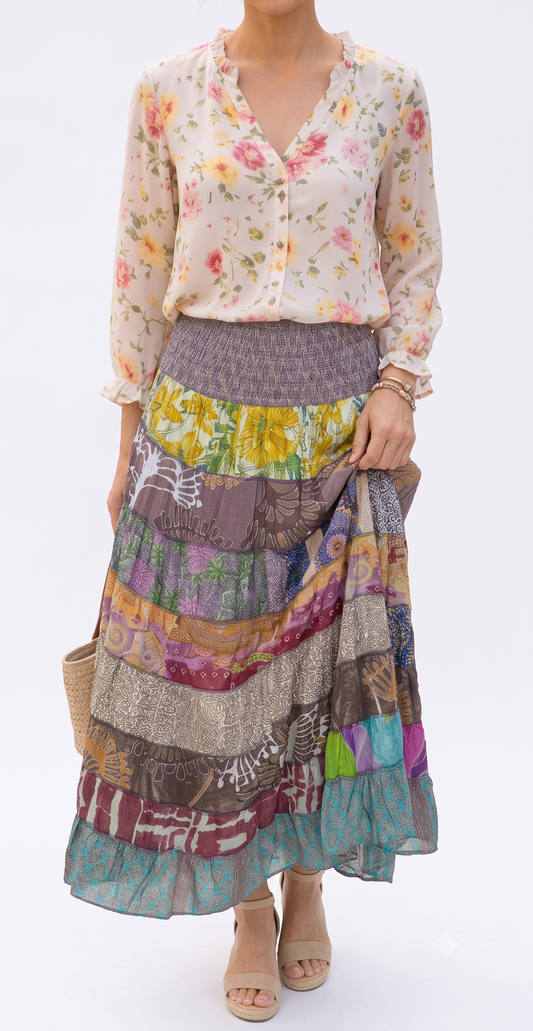 FALDA BOHO CHIC "MULTICOLORS"