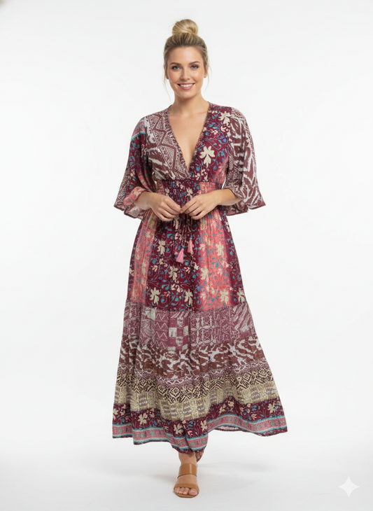 VESTIDO BOHEMIO "AMANECER DE PERLA"