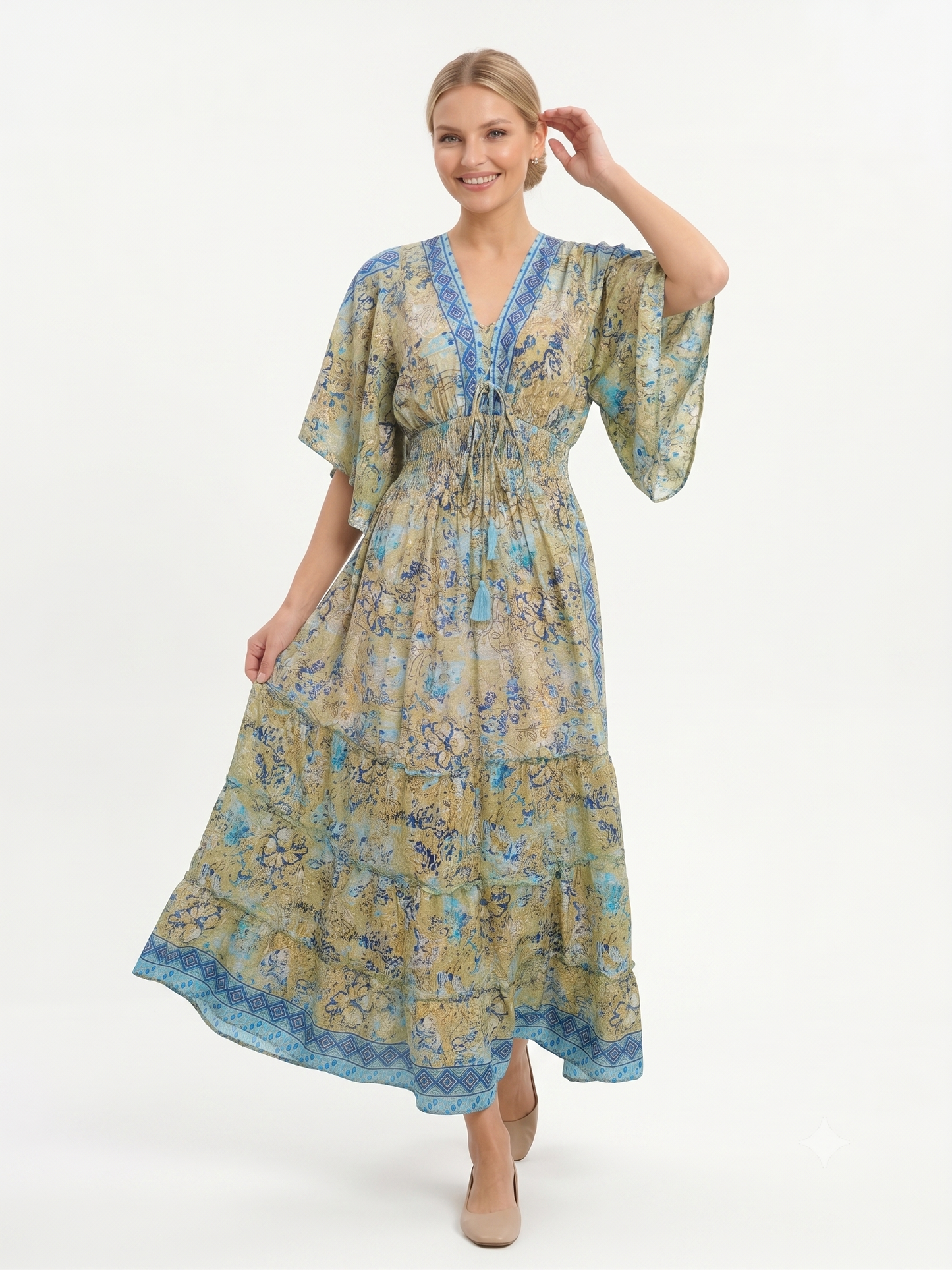 VESTIDO BOHEMIO "LUZ DE ARENA"