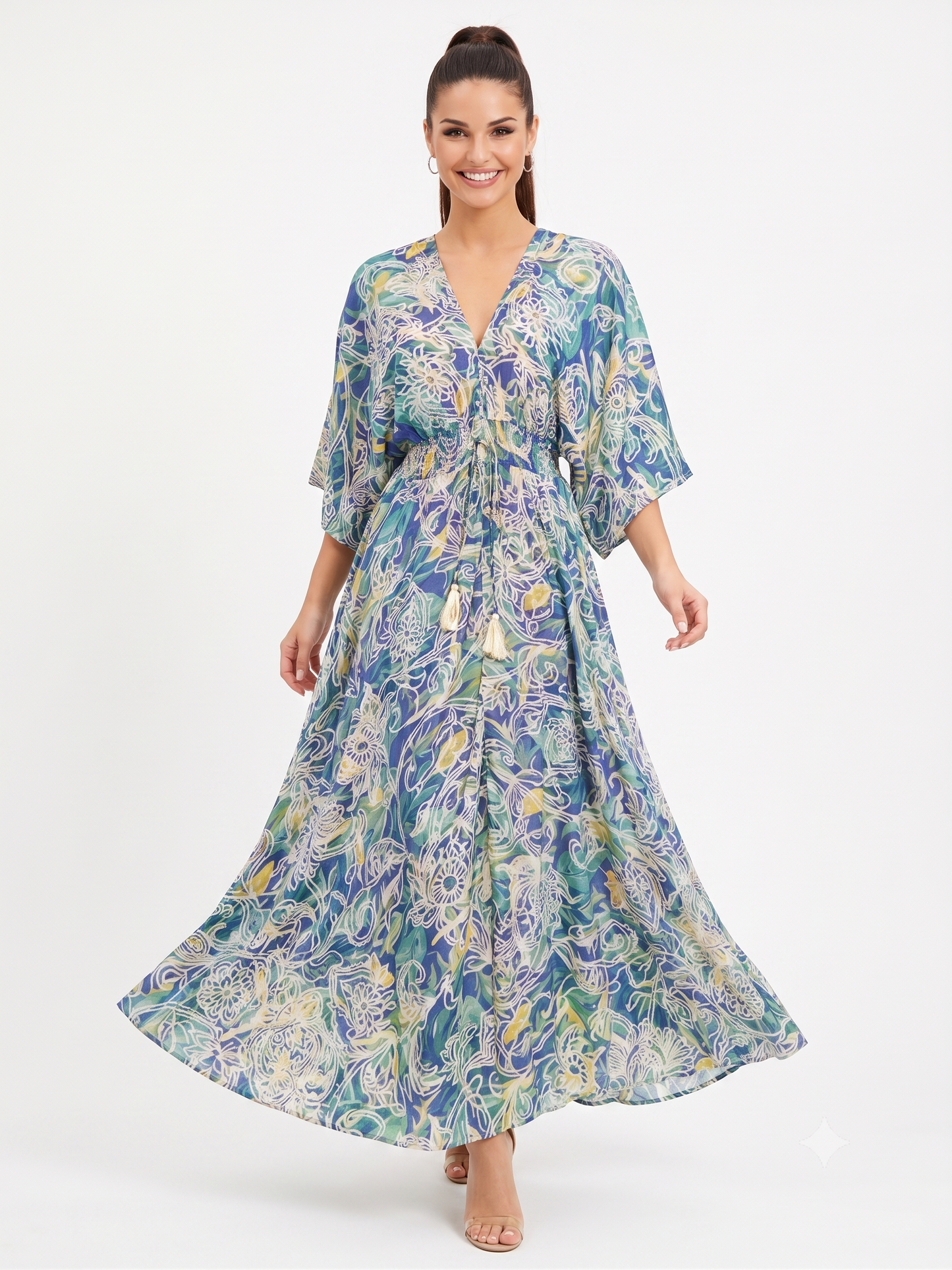 VESTIDO BOHEMIO "LUNA DE COSTA VERDE"