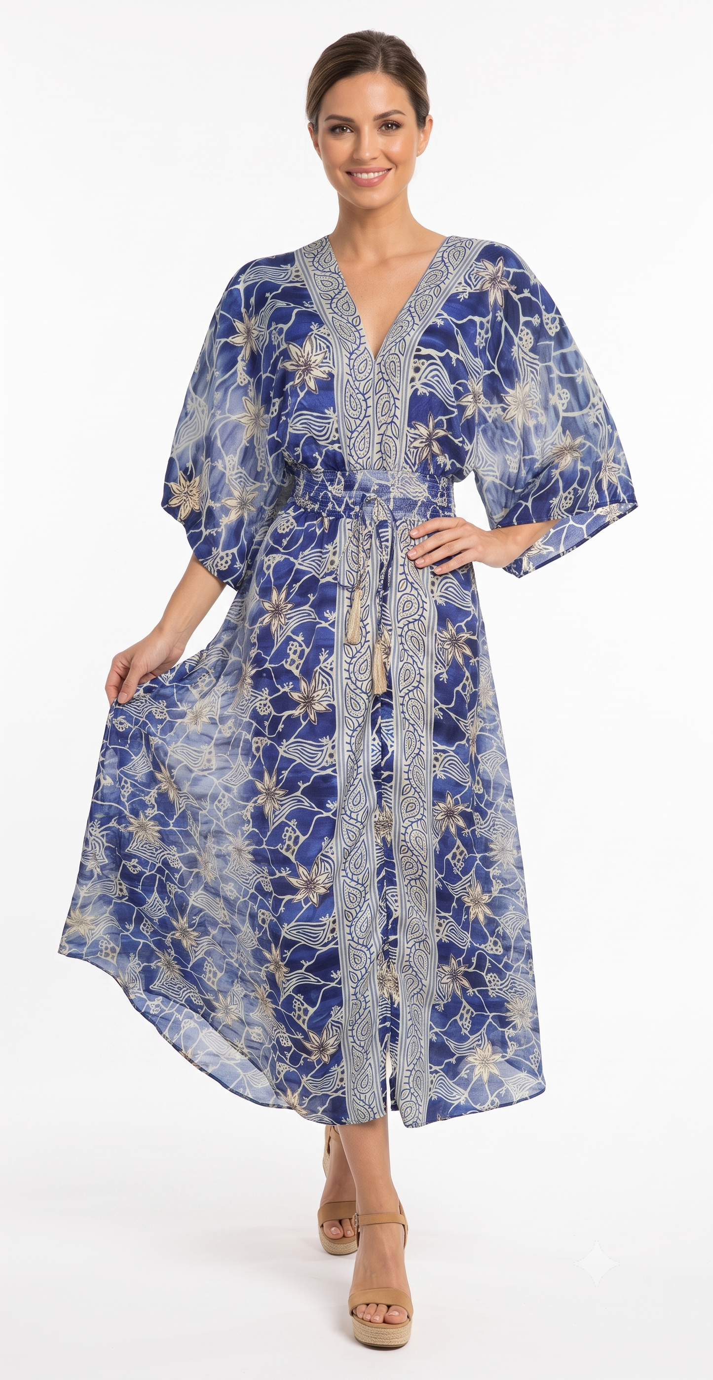 VESTIDO LARGO BOHO "COSTA ESMERALDA"