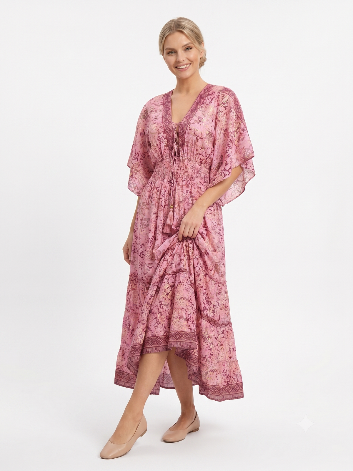 VESTIDO LARGO BOHEMIO "OASIS DE CORAL"