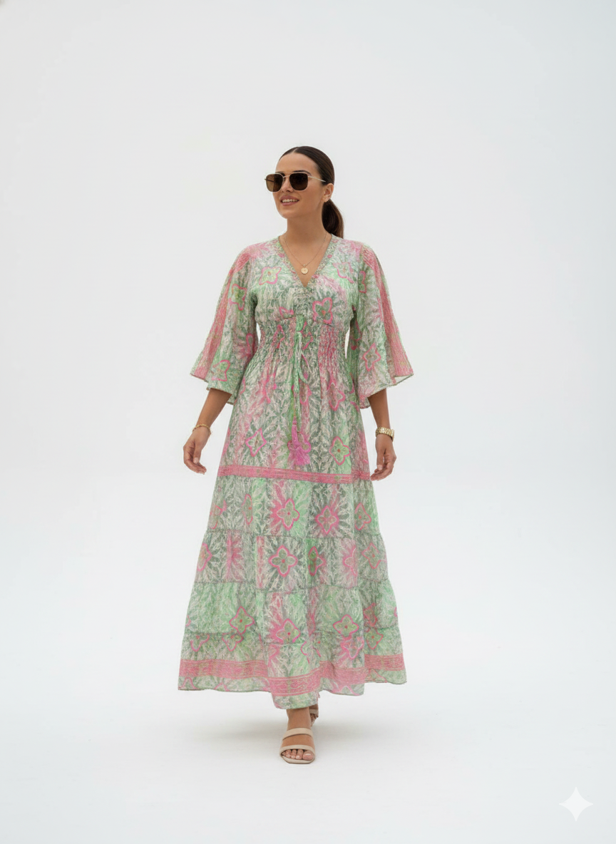 VESTIDO BOHEMIO "MAR DE CORALES"