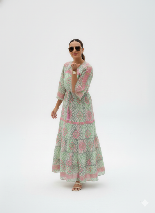 VESTIDO BOHEMIO "MAR DE CORALES"