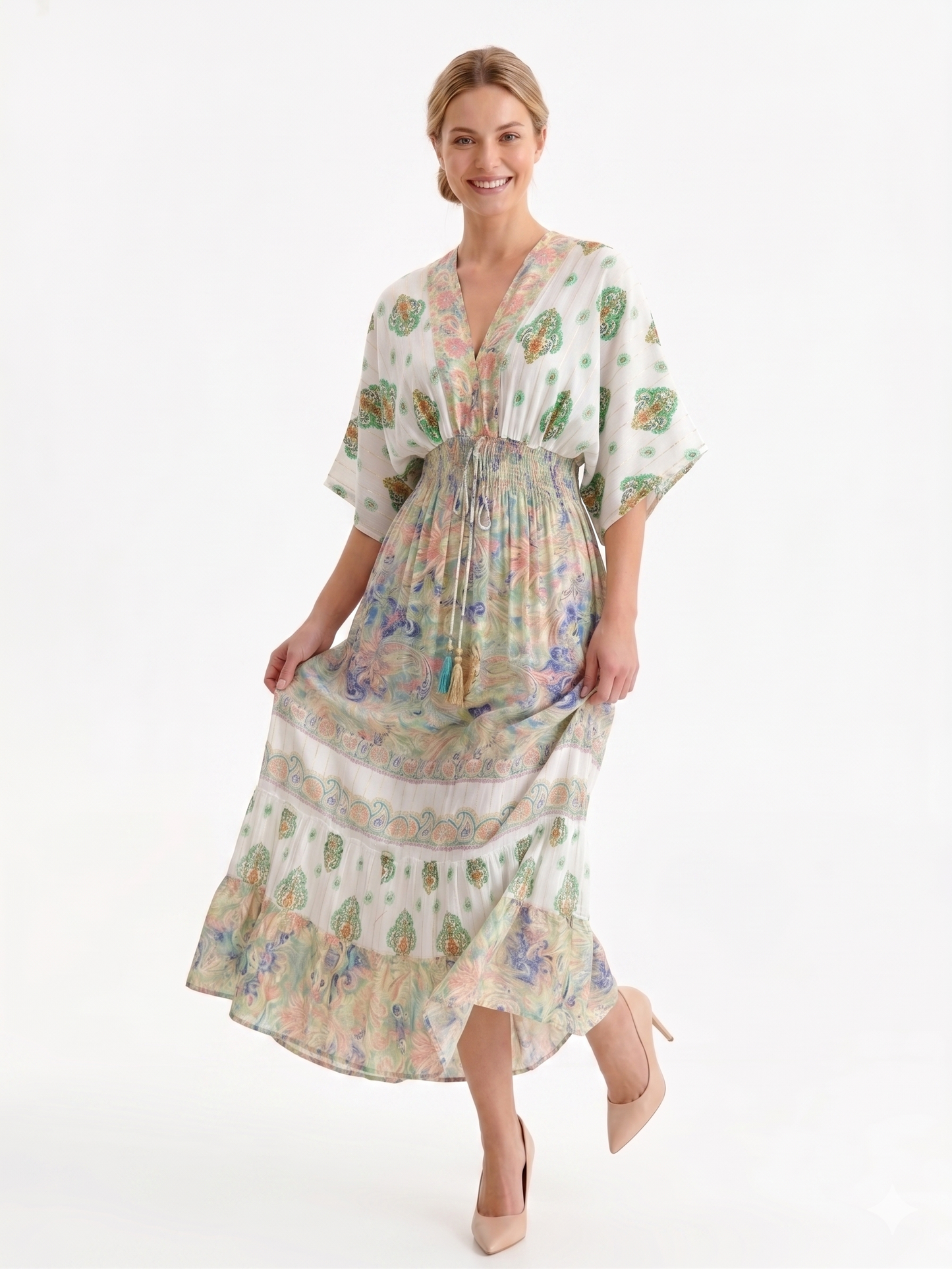 VESTIDO BOHEMIO "TARDE DORADA"