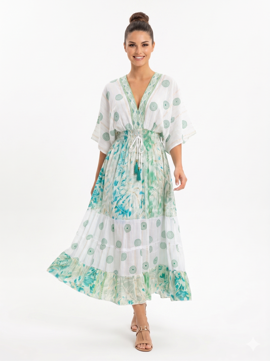 VESTIDO BOHEMIO "TARDE DORADA"