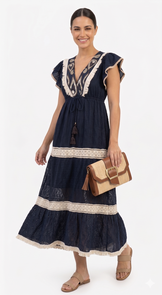 VESTIDO BOHEMIO "LUZ DE PALMA"