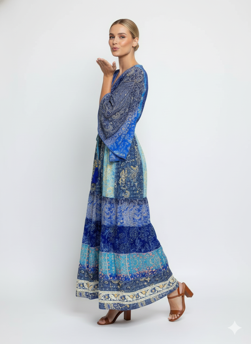 VESTIDO BOHEMIO "AMANECER TROPICAL"