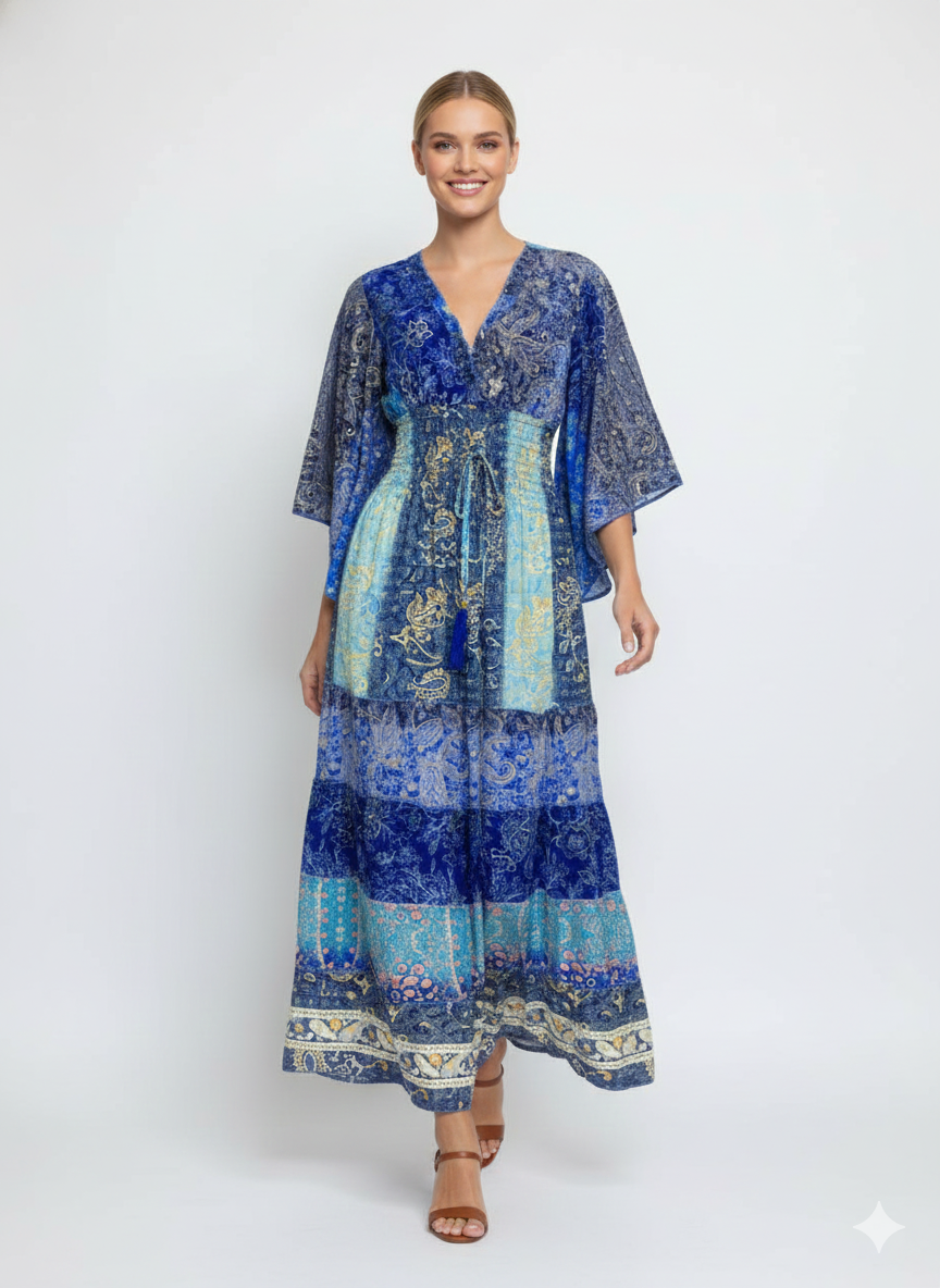 VESTIDO BOHEMIO "AMANECER TROPICAL"