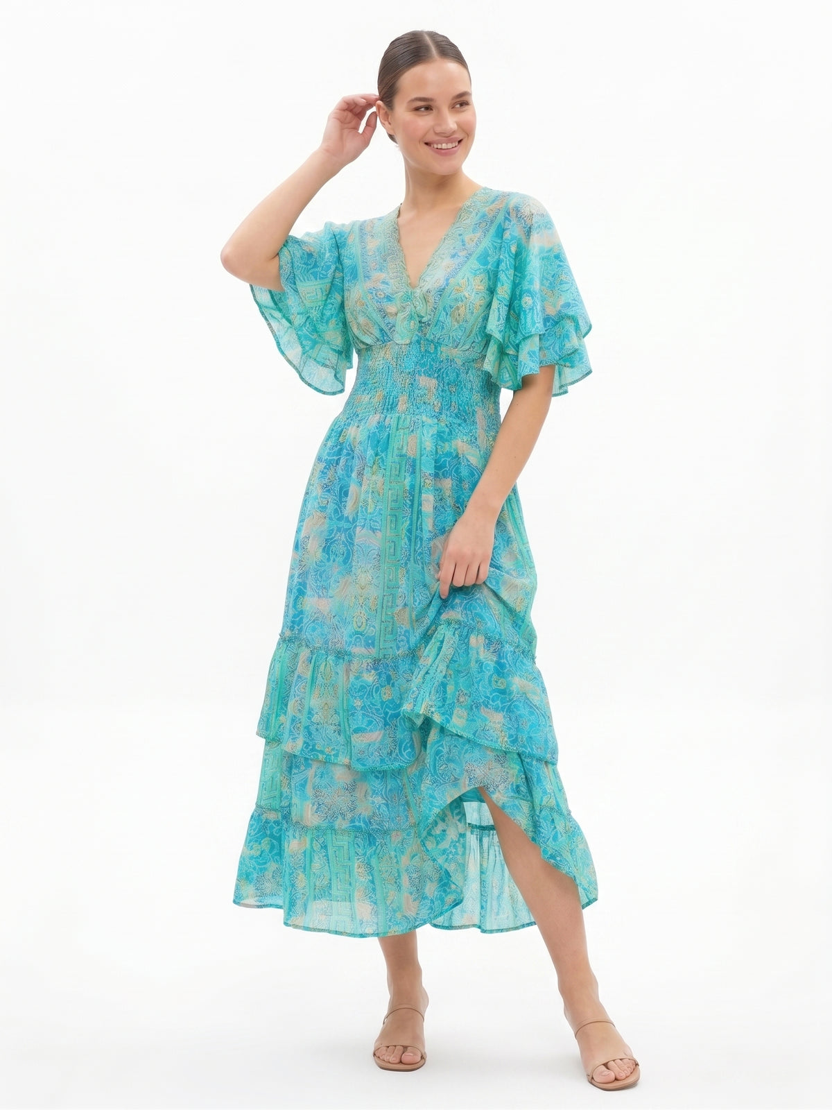 VESTIDO LARGO BOHEMIO "ROSA DEL CARIBE"