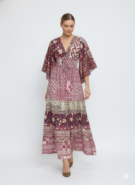 VESTIDO BOHEMIO "FLOR DEL PACIFICO"