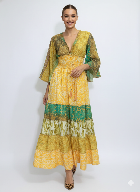 VESTIDO LARGO BOHEMIO " CANTO DEL MAR"