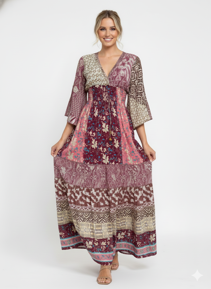 VESTIDO BOHEMIO "INSPIRACION TROPICAL"